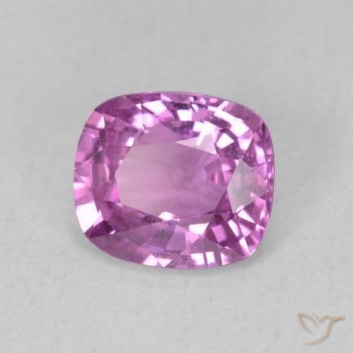 1.68ct Pinkish Purple Sapphire, Cushion Cut, 7.4x6.4 mm