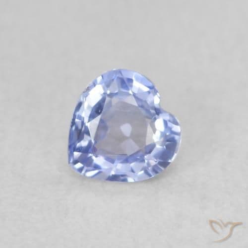 0.37ct Natural Pastel Blue Sapphire, Heart Shape, 4.4x4.3 mm