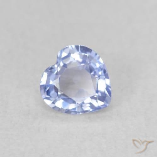 0.37ct Natural Pastel Blue Sapphire, Heart Shape, 4.4x4.3 mm