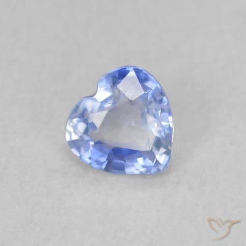 0.35ct Natural Pastel Blue Sapphire, Heart Shape, 4.3x4.2 mm