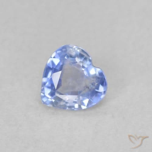 0.35ct Natural Pastel Blue Sapphire, Heart Shape, 4.3x4.2 mm