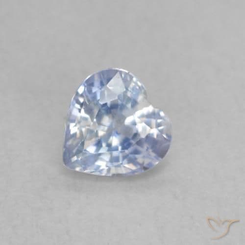 0.42ct Bluish White Sapphire, Heart Shape, 4.3x4.3 mm