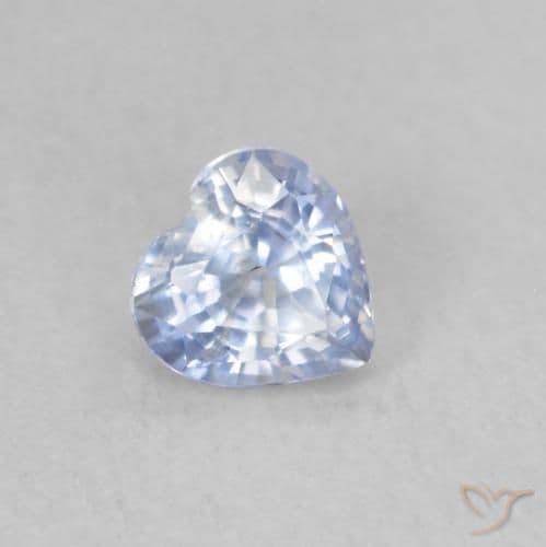 0.42ct Bluish White Sapphire, Heart Shape, 4.3x4.3 mm