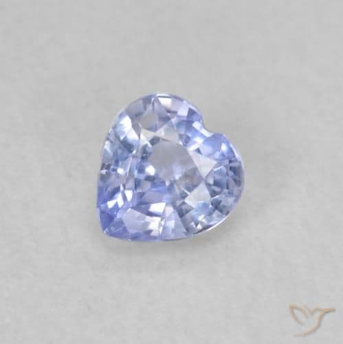 0.38ct Natural Pastel Blue Sapphire, Heart Shape, 4.3x4.1 mm