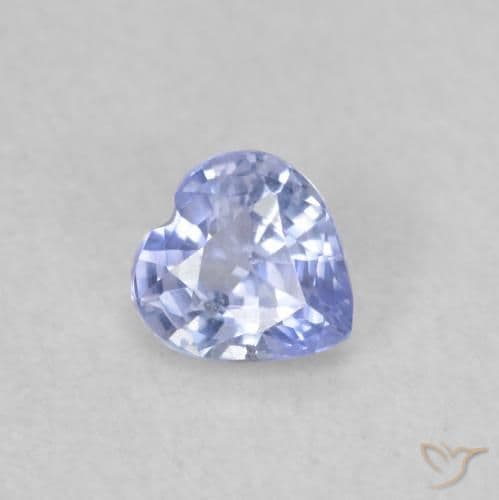0.38ct Natural Pastel Blue Sapphire, Heart Shape, 4.3x4.1 mm