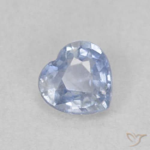 0.50ct Very Light Blue Sapphire, Heart Shape, 4.8x4.7 mm