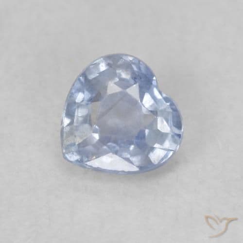 0.50ct Very Light Blue Sapphire, Heart Shape, 4.8x4.7 mm