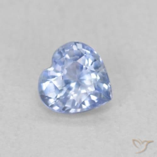 0.36ct Natural Pastel Blue Sapphire, Heart Shape, 4.1x4.1 mm