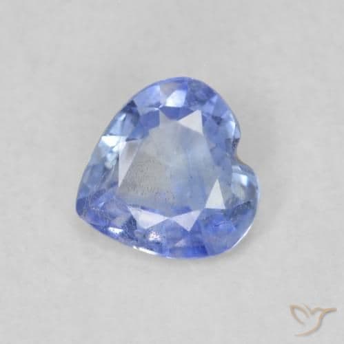 0.32ct Natural Pastel Blue Sapphire, Heart Shape, 4.6x4.5 mm