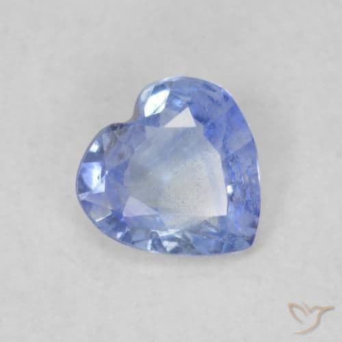 0.32ct Natural Pastel Blue Sapphire, Heart Shape, 4.6x4.5 mm
