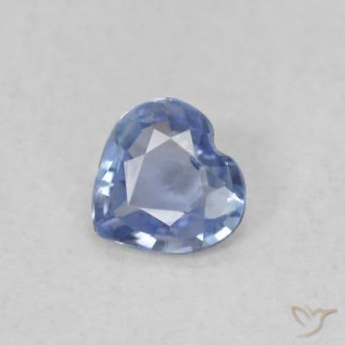0.22ct Light Purplish Blue Sapphire, Heart Shape, 4x3.8 mm