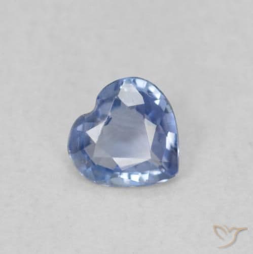 0.22ct Light Purplish Blue Sapphire, Heart Shape, 4x3.8 mm