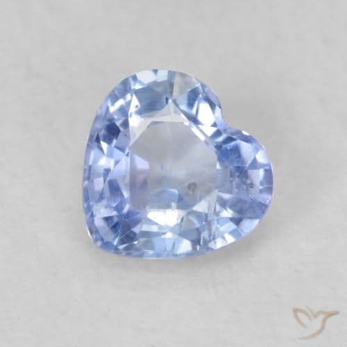 0.49ct Natural Pastel Blue Sapphire, Heart Shape, 4.8x4.6 mm