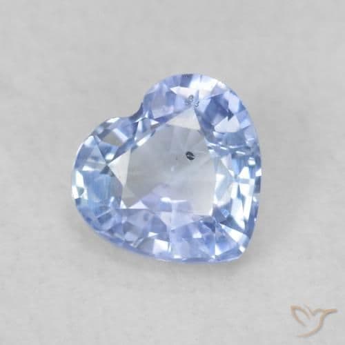 0.49ct Natural Pastel Blue Sapphire, Heart Shape, 4.8x4.6 mm