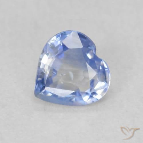 0.38ct Natural Pastel Blue Sapphire, Heart Shape, 4.6x4.6 mm