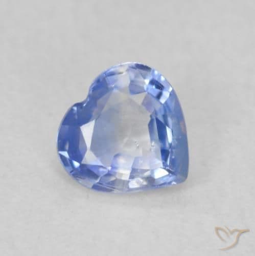 0.38ct Natural Pastel Blue Sapphire, Heart Shape, 4.6x4.6 mm