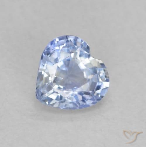 0.44ct Natural Pastel Blue Sapphire, Heart Shape, 4.5x4.4 mm