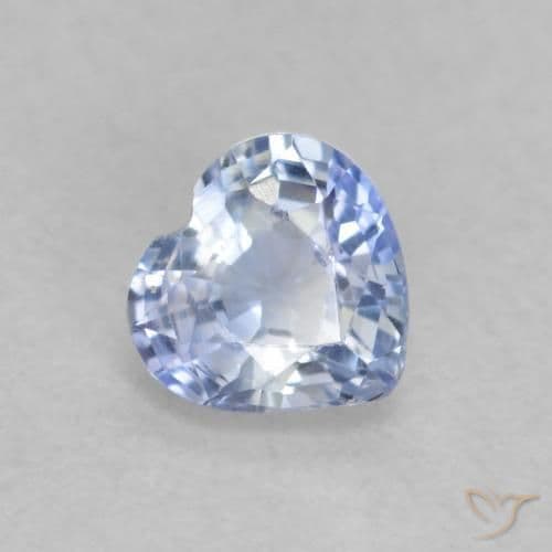 0.44ct Natural Pastel Blue Sapphire, Heart Shape, 4.5x4.4 mm