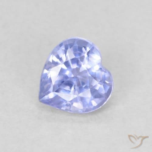 0.38ct Natural Light Blue Sapphire, Heart Shape, 4.1x4.1 mm