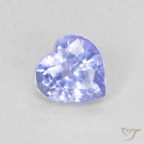 0.38ct Natural Light Blue Sapphire, Heart Shape, 4.1x4.1 mm