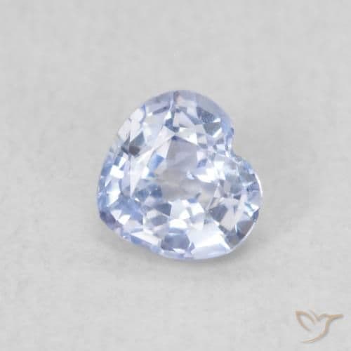 0.22ct Light Purplish Blue Sapphire, Heart Shape, 4x3.8 mm