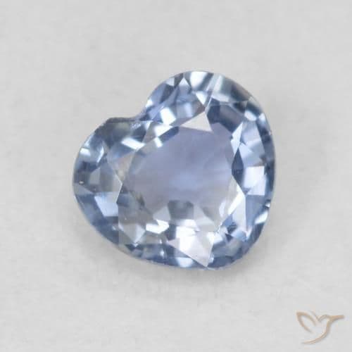0.42ct Light Violet Blue Sapphire, Heart Shape, 4.7x4.3 mm
