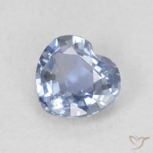 0.42ct Light Violet Blue Sapphire, Heart Shape, 4.7x4.3 mm