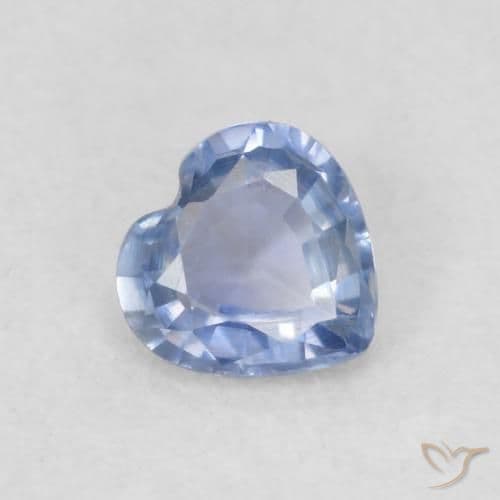 0.32ct Light Purplish Blue Sapphire, Heart Shape, 4.3x4.2 mm