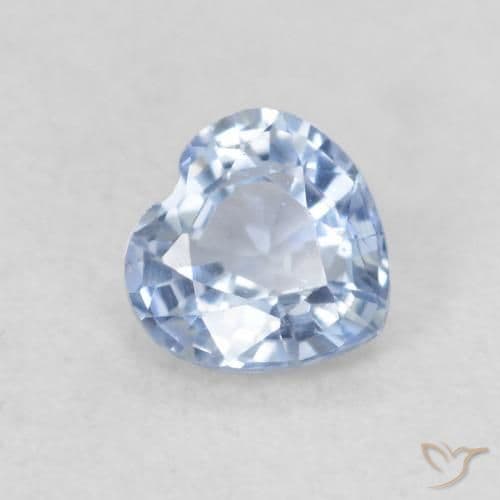 0.40ct Natural Baby Blue Sapphire, Heart Shape, 4.4x4.3 mm