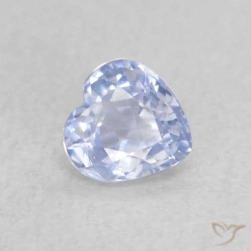 0.36ct Natural Pastel Blue Sapphire, Heart Shape, 4x4 mm
