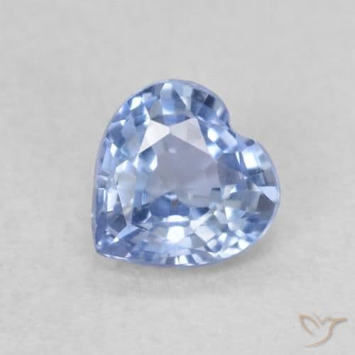 0.43ct Natural Light Blue Sapphire, Heart Shape, 4.5x4.4 mm