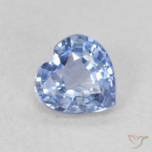 0.43ct Natural Light Blue Sapphire, Heart Shape, 4.5x4.4 mm