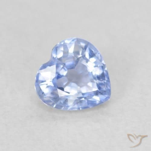 0.35ct Natural Pastel Blue Sapphire, Heart Shape, 4.1x4.1 mm