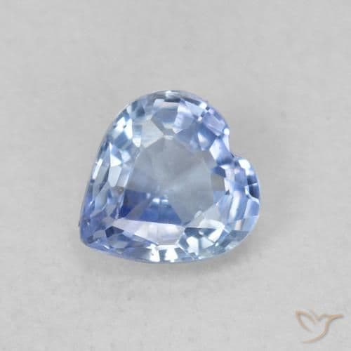 0.35ct Light Purplish Blue Sapphire, Heart Shape, 4.3x4.1 mm