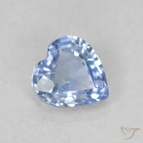 0.35ct Light Purplish Blue Sapphire, Heart Shape, 4.3x4.1 mm