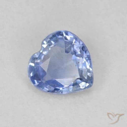 0.33ct Natural Light Blue Sapphire, Heart Shape, 4.3x4.3 mm