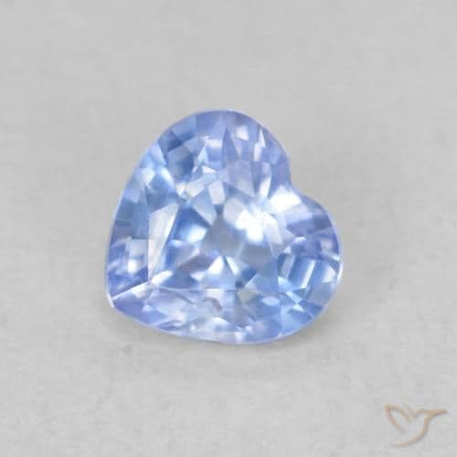 0.35ct Light Purplish Blue Sapphire, Heart Shape, 4.2x4.1 mm