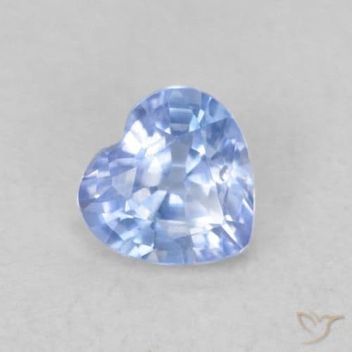 0.35ct Light Purplish Blue Sapphire, Heart Shape, 4.2x4.1 mm