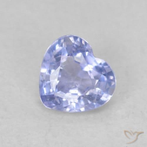 0.39ct Light Purplish Blue Sapphire, Heart Shape, 4.5x4.2 mm