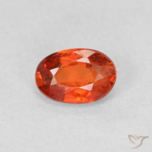 0.62ct Natural Warm Orange Sapphire, Oval Cut, 5.8x4 mm