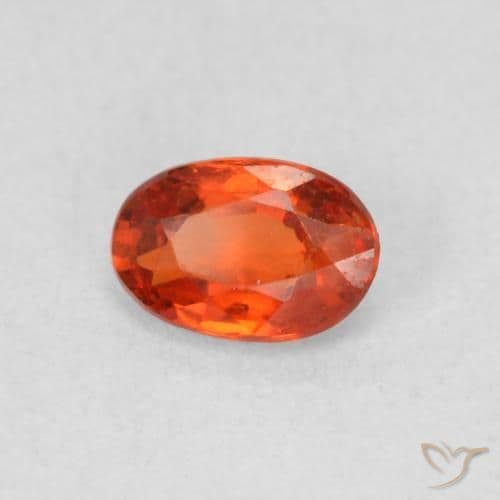 0.62ct Natural Warm Orange Sapphire, Oval Cut, 5.8x4 mm