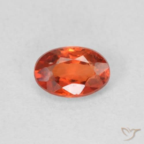 0.56ct Natural Warm Orange Sapphire, Oval Cut, 5.7x3.9 mm