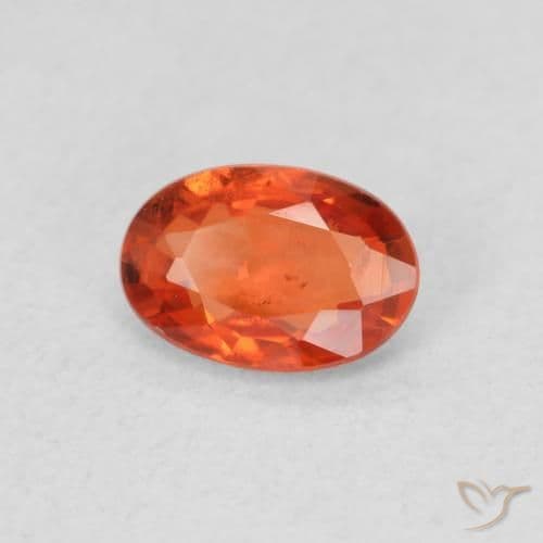 0.58ct Natural Fire Orange Sapphire, Oval Cut, 6x4.1 mm
