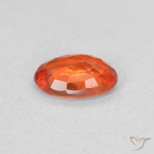 0.58ct Natural Fire Orange Sapphire, Oval Cut, 6x4.1 mm