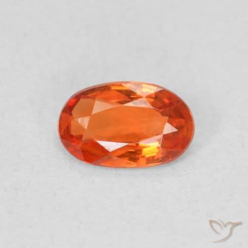 0.48ct Natural Fire Orange Sapphire, Oval Cut, 6x3.8 mm