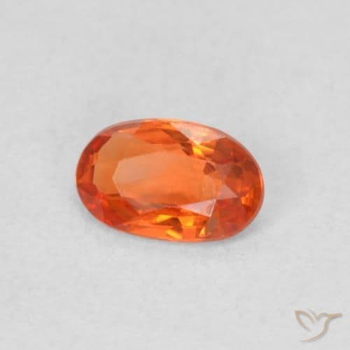 0.48ct Natural Fire Orange Sapphire, Oval Cut, 6x3.8 mm