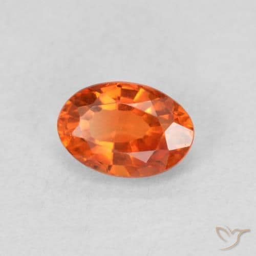 0.63ct Natural Fire Orange Sapphire, Oval Cut, 5.8x4 mm