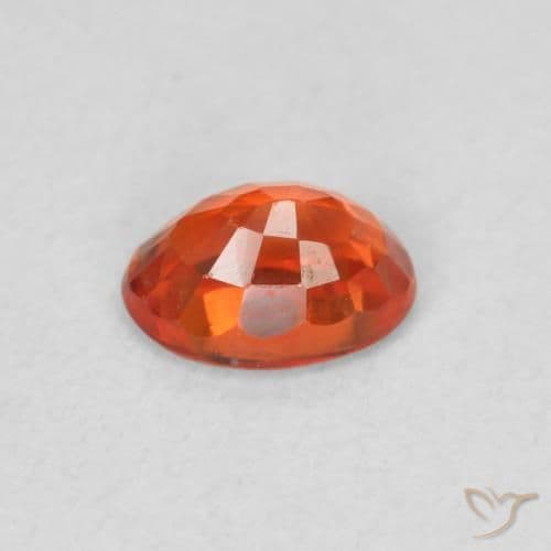 0.63ct Natural Fire Orange Sapphire, Oval Cut, 5.8x4 mm