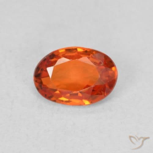 0.57ct Natural Warm Orange Sapphire, Oval Cut, 5.9x4.1 mm