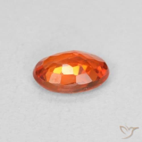 0.57ct Natural Warm Orange Sapphire, Oval Cut, 5.9x4.1 mm